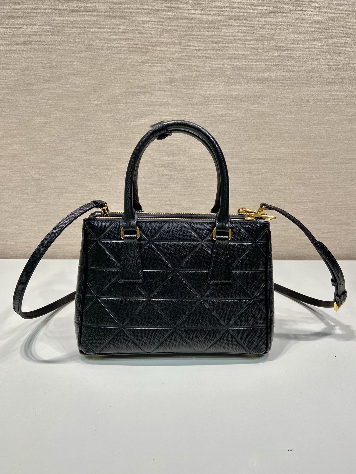 Prada Small Galleria Saffiano Leather Bag Tote Shoulder Bag Black 1BA896 